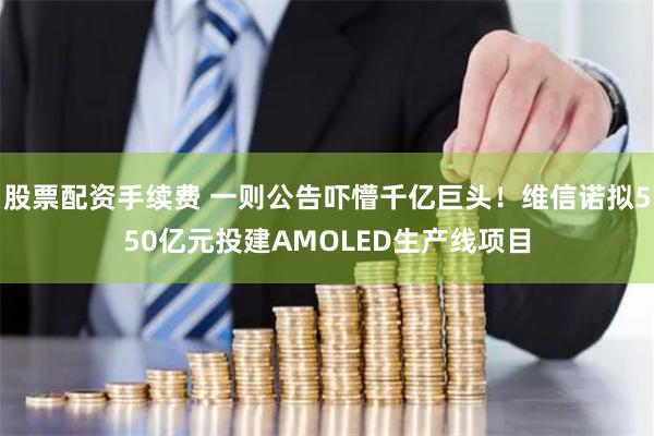 股票配资手续费 一则公告吓懵千亿巨头！维信诺拟550亿元投建AMOLED生产线项目