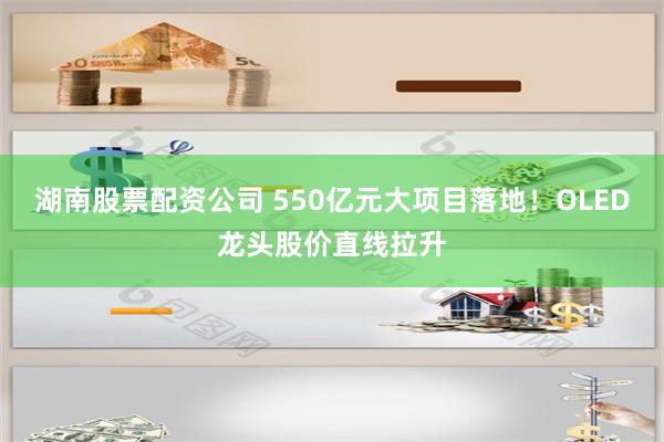 湖南股票配资公司 550亿元大项目落地！OLED龙头股价直线拉升