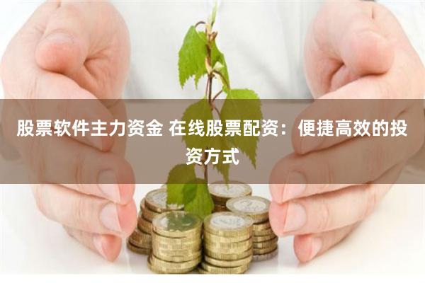 股票软件主力资金 在线股票配资：便捷高效的投资方式