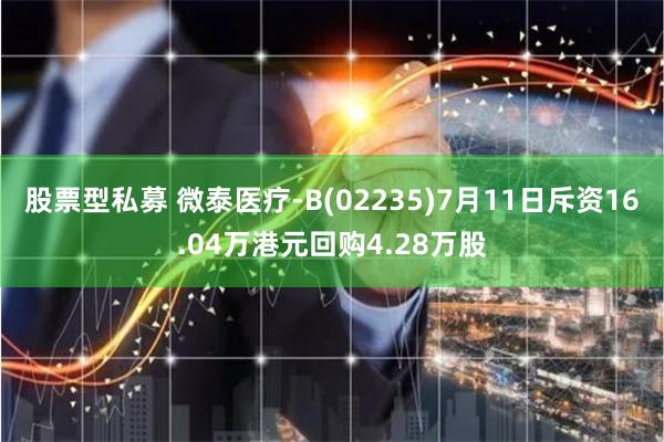 股票型私募 微泰医疗-B(02235)7月11日斥资16.04万港元回购4.28万股